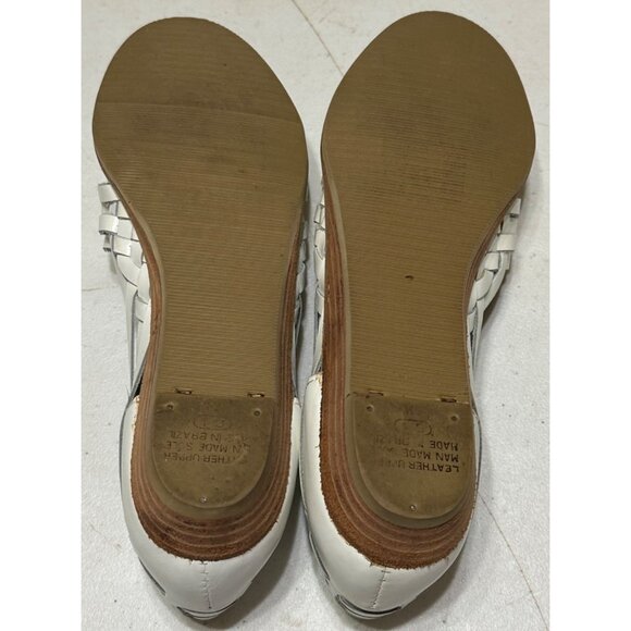VINTAGE Nine West Low Heel White Slip-on Leather Sandals Women's Size 6M (READ) - Picture 3 of 16